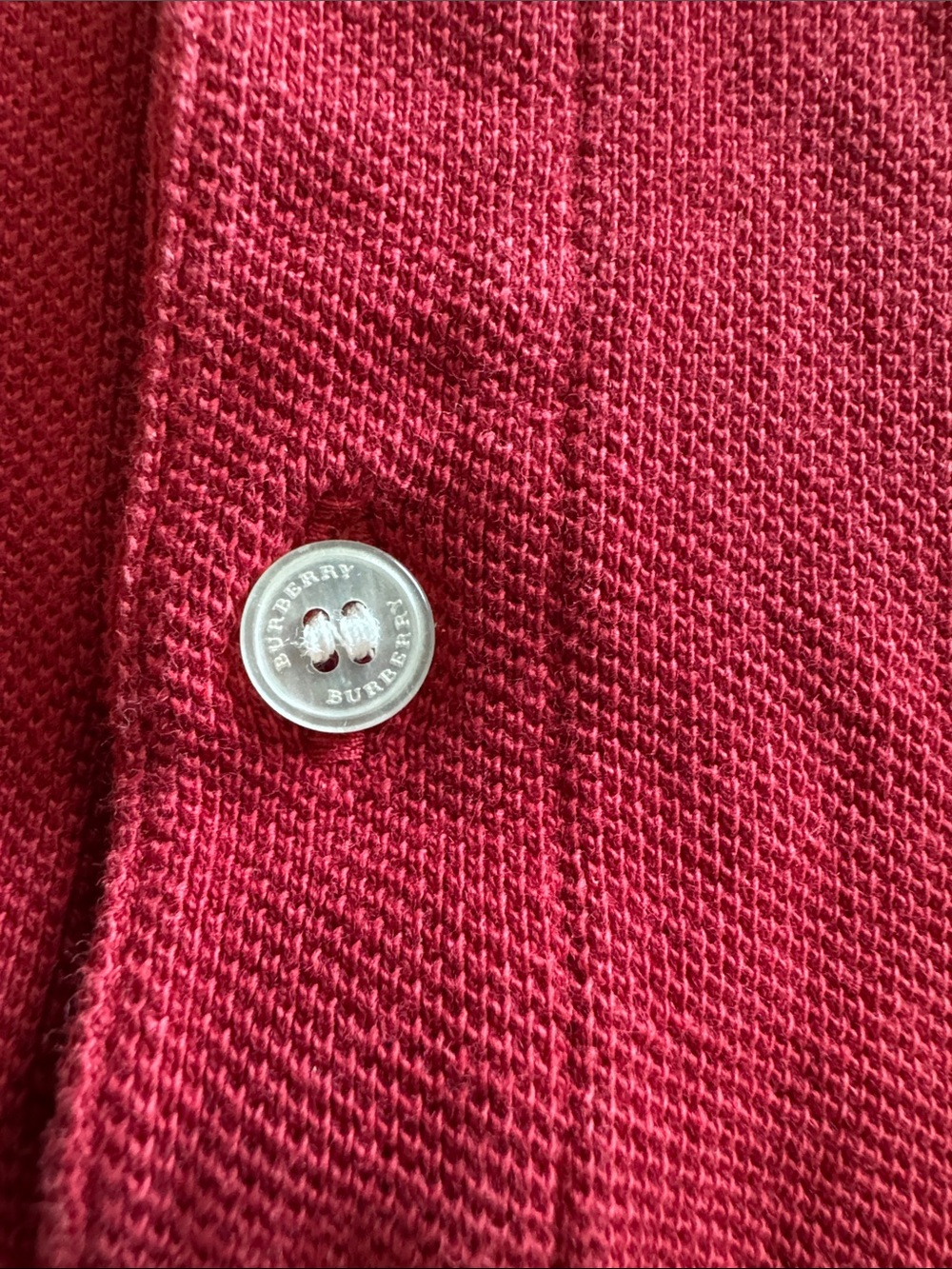 Burberry Kids Burgundy Polo with Signature Check Collar - Picture 4 of 7
